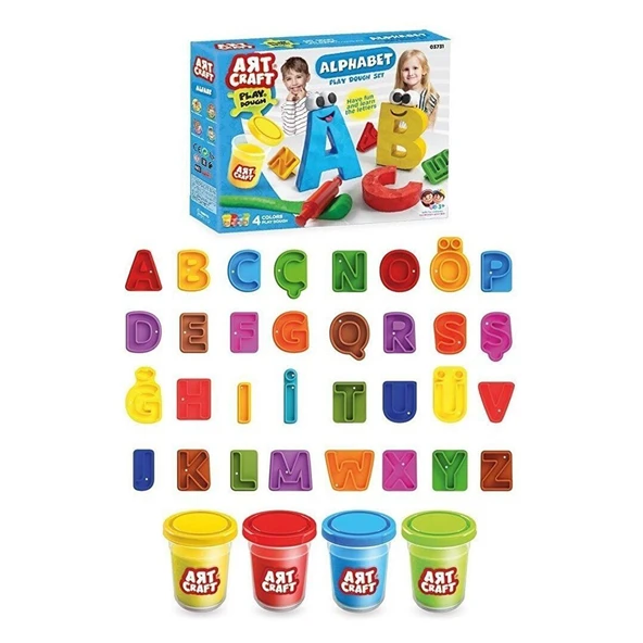 OMZ Alfabe Hamur Seti 224 Gr - 03731 Kız Erkek Çocuk Oyuncak Eğitici Oyuncaklar ürün görseli 1