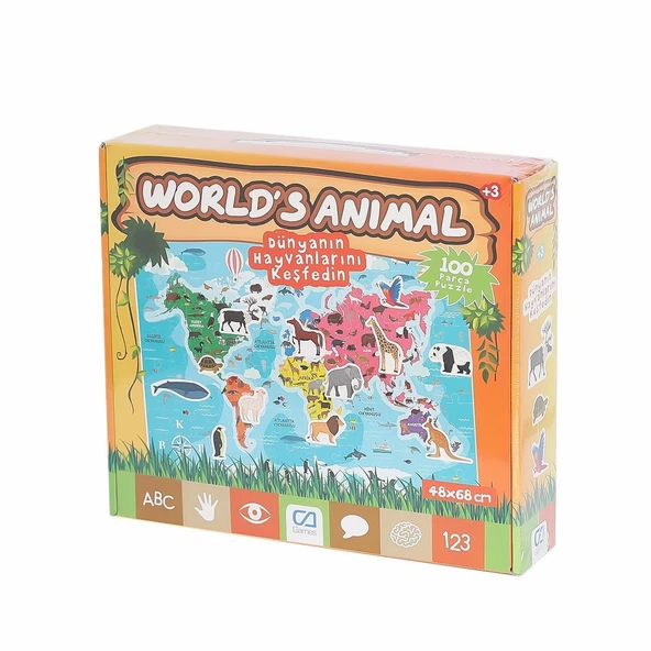 OMZ 5152 CAEGT-5152 Worlds Animal -CA Games Kız Erkek Çocuk Oyuncak Eğitici Oyuncaklar ürün görseli 1
