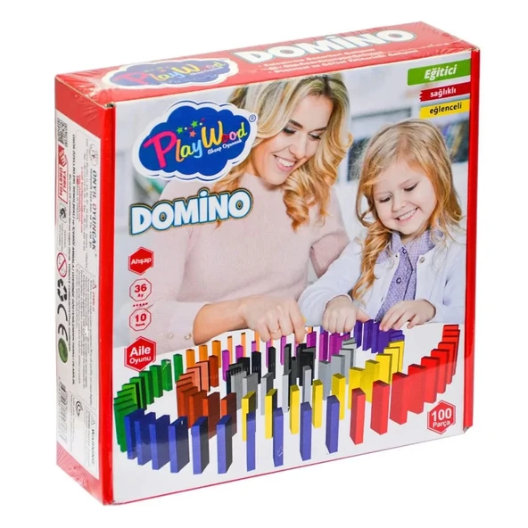OMZ Playwood Ahşap Domino Oyunu Kız Erkek Çocuk Oyuncak Eğitici Oyuncaklar ürün görseli 1