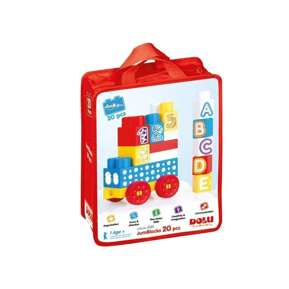 OMZ 5026 Mega Blok 20'li Çantalı Kız Erkek Çocuk Oyuncak Eğitici Oyuncaklar ürün görseli 1
