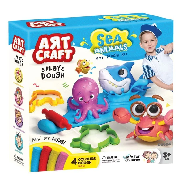 OMZ Art Craft Deniz Hayvanları Oyun Hamuru Seti 13 Parça Kız Erkek Çocuk Oyuncak Eğitici Oyuncaklar ürün görseli 1
