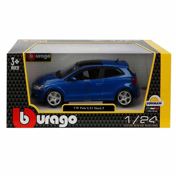 OMZ Bburago 1:24 Volkswagen Polo GTI Mark 5 Model Araba Kız Erkek Çocuk Oyuncak Eğitici Oyuncaklar ürün görseli 1