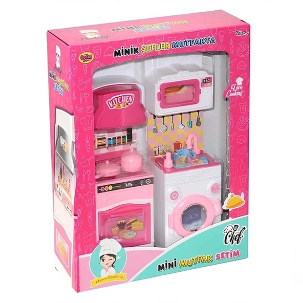 OMZ Oydaş Minik Şefler Mutfakta Fırın ve Çamaşır Makinesi 2'li Set 02358 Kız Erkek Çocuk Oyuncak Eğitici ürün görseli 1