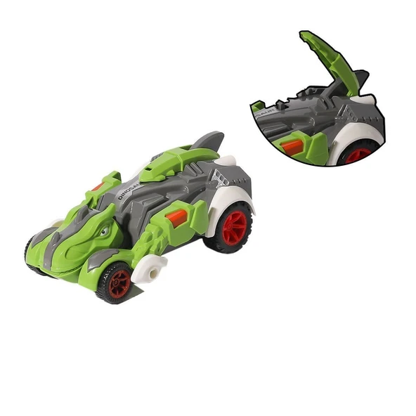 OMZ KZL-3308A Dinazor Sürtmeli Araba Kız Erkek Çocuk Oyuncak Eğitici Oyuncaklar ürün görseli 1