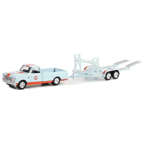 OMZ Greenlight 1/64 1968 Chevrolet C-10 Shortbed and Tandem Car Kız Erkek Çocuk Oyuncak Eğitici Oyuncakl ürün görseli 1