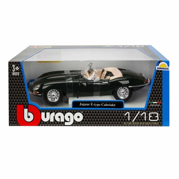 OMZ 12046 1:18 Jaguar E Cabriolet 1961 Model Araba -Sunman Kız Erkek Çocuk Oyuncak Eğitici Oyuncaklar ürün görseli 1