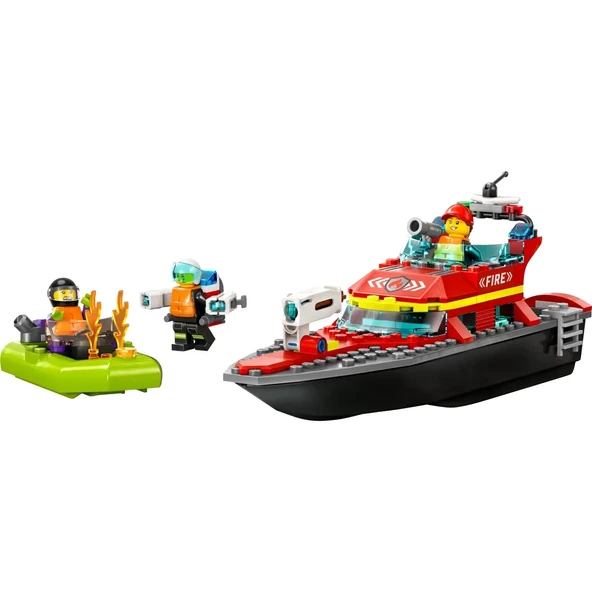 OMZ LEGO İtfaiye Kurtarma Teknesi Kız Erkek Çocuk Oyuncak Eğitici Oyuncaklar ürün görseli 1
