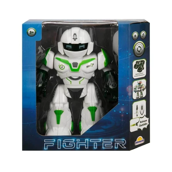 OMZ Sesli ve Işıklı Robot Fighter 22cm Kız Erkek Çocuk Oyuncak Eğitici Oyuncaklar ürün görseli 1