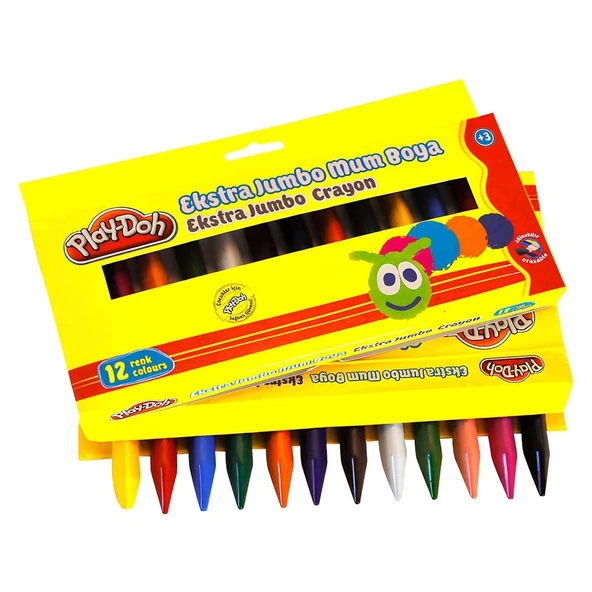 OMZ Play-Doh 12 Renk Extra Jumbo Crayon Kız Erkek Çocuk Oyuncak Eğitici Oyuncaklar ürün görseli 1