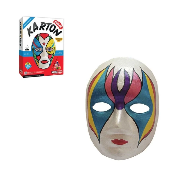 OMZ KM5308 Karton Maske Boyama Seti Kız Erkek Çocuk Oyuncak Eğitici Oyuncaklar ürün görseli 1