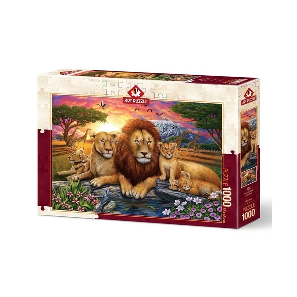 OMZ 5221 Art Puzzle, Aslan Ailesi 1000 Parça Puzzle Kız Erkek Çocuk Oyuncak Eğitici Oyuncaklar ürün görseli 1