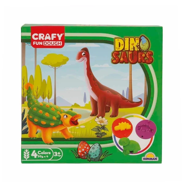 OMZ 4734 Crafy 14’lü Oyun Hamuru Kalıp Seti – Dinozorlar Kız Erkek Çocuk Oyuncak Eğitici Oyuncaklar ürün görseli 1