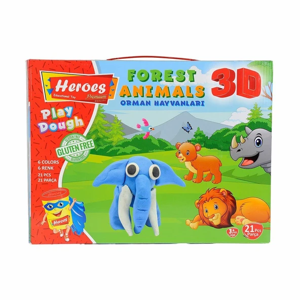 OMZ ERN-571 Heroes 3D Orman Hayvanları Seti Kız Erkek Çocuk Oyuncak Eğitici Oyuncaklar ürün görseli 1