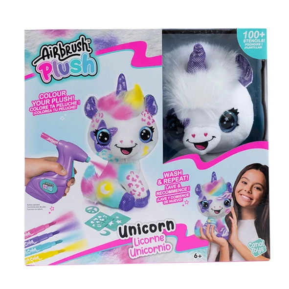OMZ Airbrush Plush Boyanıp Yıkanabilen Peluş Unicorn Kız Erkek Çocuk Oyuncak Eğitici Oyuncaklar ürün görseli 1