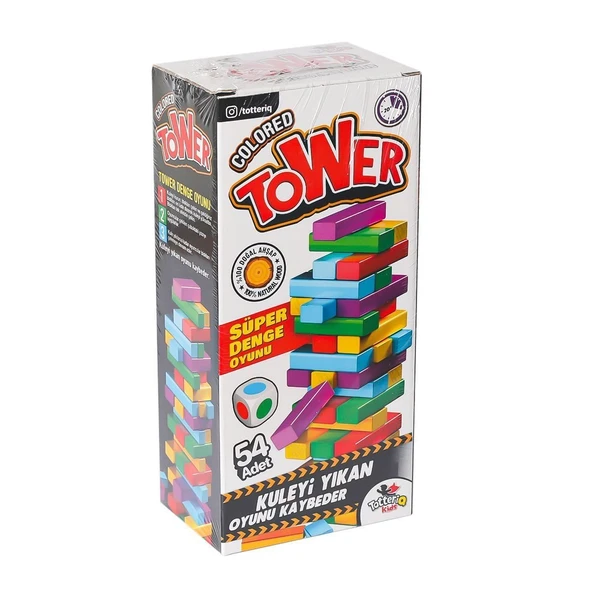 OMZ 7315 Renkli Tower Süper Denge Oyunu -Totteriq Kız Erkek Çocuk Oyuncak Eğitici Oyuncaklar ürün görseli 1