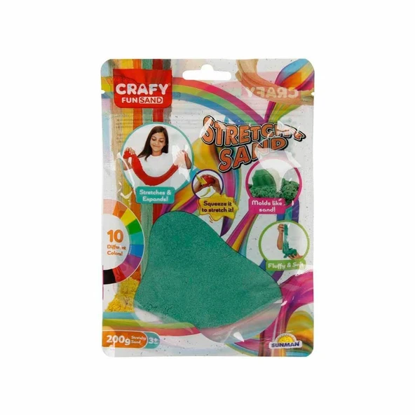 OMZ 3608 Crafy Streç Oyun Kumu Yeşil 200 g Kız Erkek Çocuk Oyuncak Eğitici Oyuncaklar ürün görseli 1