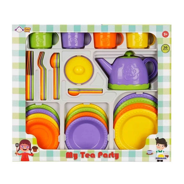 OMZ 4682 Little Chef Çay Seti 36 Parça Kız Erkek Çocuk Oyuncak Eğitici Oyuncaklar ürün görseli 1