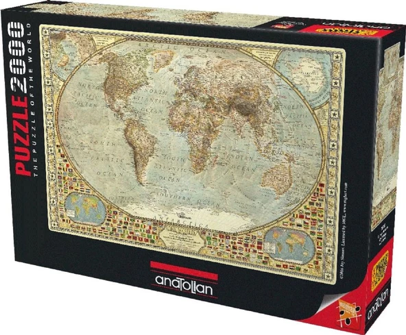 Anatolian 2000 Parça Dünya Haritası Puzzle - Resim 2