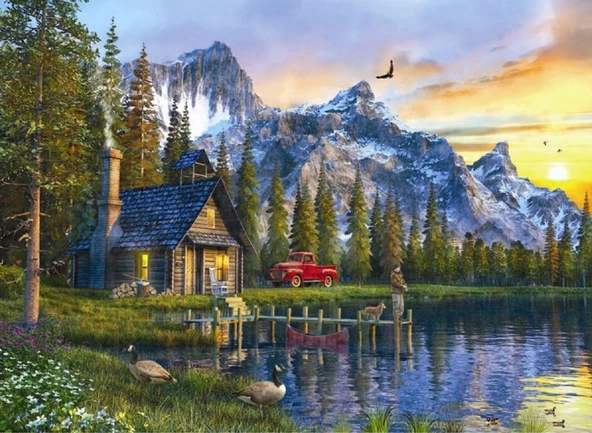 Anatolian 1000 Parça Dağevinde Günbatımı Puzzle ürün görseli 1