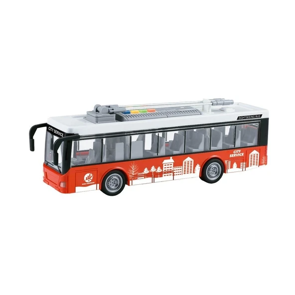 OMZ WY911A-B Sesli ve Işıklı Elektrikli Otobüs Troleybüs 1:16 -Vardem Kız Erkek Çocuk Oyuncak Eğitici Oy ürün görseli 1