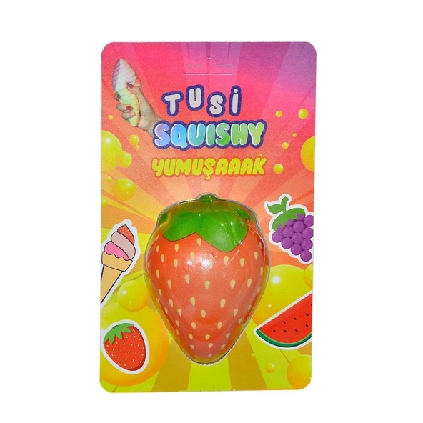 OMZ 0007 Köpük Squishy Çilek -Tusi Kız Erkek Çocuk Oyuncak Eğitici Oyuncaklar ürün görseli 1