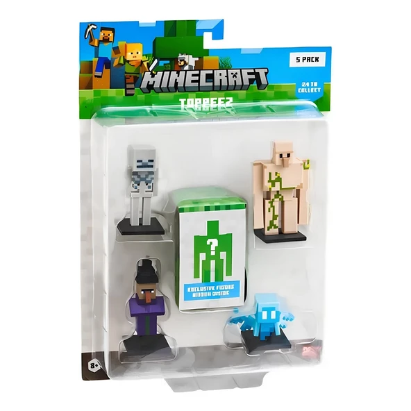 OMZ Minecraft 3D Figür Toppeez 5'li Kız Erkek Çocuk Oyuncak Eğitici Oyuncaklar ürün görseli 1