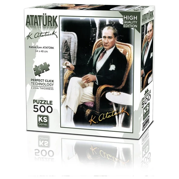 OMZ KS Games Kahve İçen Atatürk Puzzle 500 Parça 20060 Kız Erkek Çocuk Oyuncak Eğitici Oyuncaklar ürün görseli 1