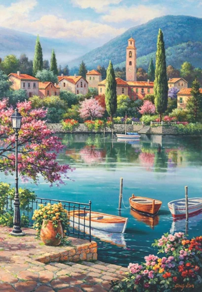 Anatolian Gölde Akşamüstü 500 Parça Puzzle (Village Lake Afternoon) ürün görseli 1