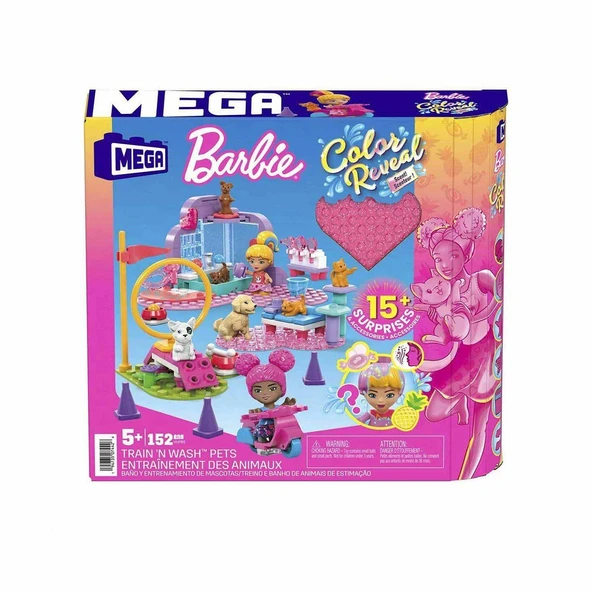 OMZ HHP89 MEGA™ Barbie® Color Reveal™ Hayvan Dostu 152 parça Kız Erkek Çocuk Oyuncak Eğitici Oyuncaklar ürün görseli 1