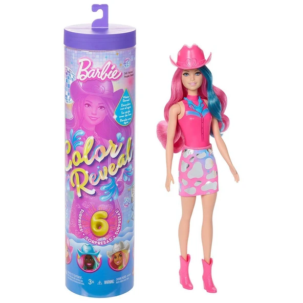 OMZ JCP01 Barbie Color Reveal - Renk Değiştiren Sürpriz Barbie Disco Star Serisi Kız Erkek Çocuk Oyuncak ürün görseli 1