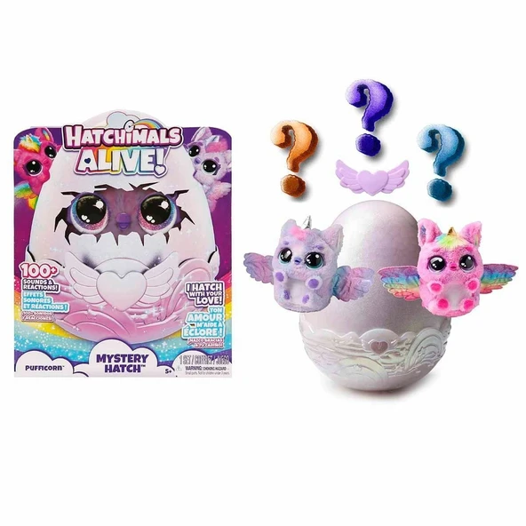 OMZ 6069132 Hatchimals Alive Secret Hatch Pufficorn Kız Erkek Çocuk Oyuncak Eğitici Oyuncaklar ürün görseli 1
