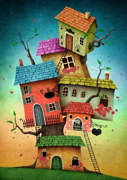 Nova 1000 Parça Soy Ağacı/Fantastik Evler Puzzle - Annnmei ürün görseli 1