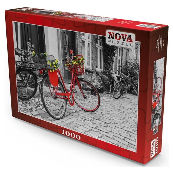 Nova 1000 Parça Kırmızı Bisiklet Puzzle - Slidezero - Resim 2