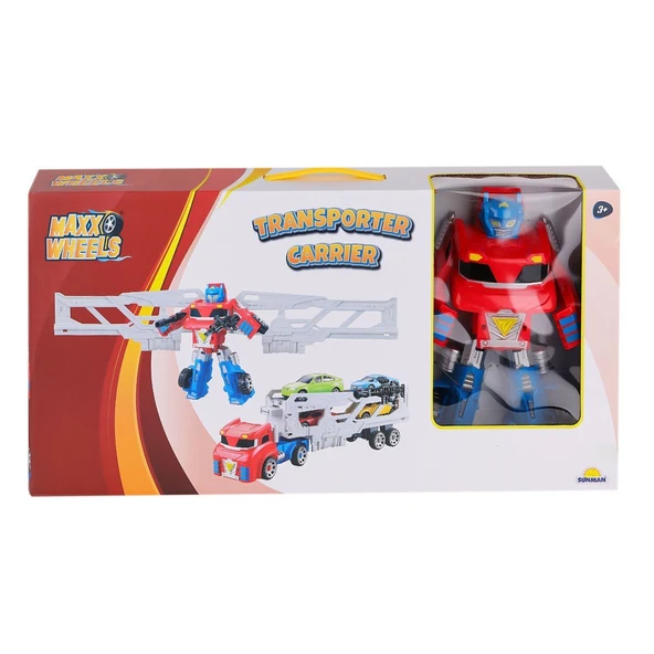 OMZ 4538 Maxx Wheels Transporter Taşıyıcı Dönüşebilen Transformer -Sunman Kız Erkek Çocuk Oyuncak Eğitic ürün görseli 1