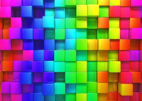 Nova 1000 Parça 3D Gökkuşağı Renkli Kutular Puzzle ürün görseli 1