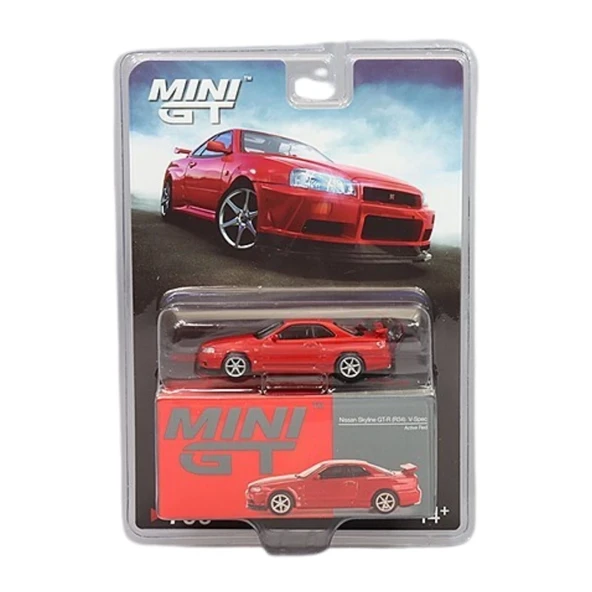 OMZ Mini Gt 1/64 Nissan Skyline GT-R(R34) V-SPEC Active Red - MGT00796-BL Kız Erkek Çocuk Oyuncak Eğitic ürün görseli 1