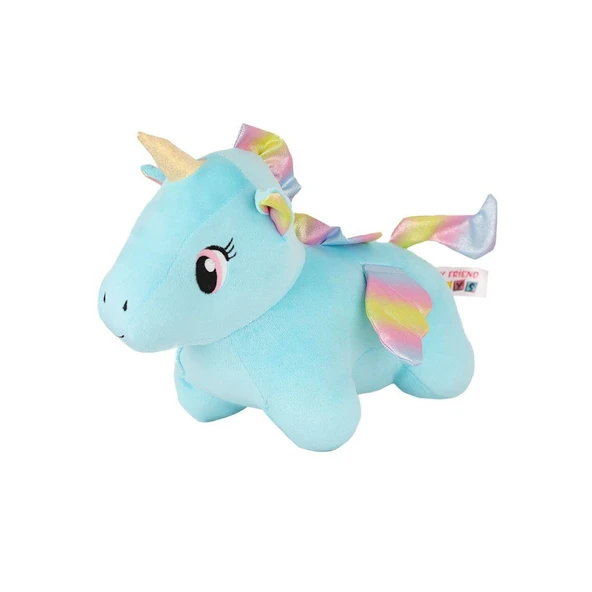 OMZ 5018 Kadife Mavi Unicorn Kız Erkek Çocuk Oyuncak Eğitici Oyuncaklar ürün görseli 1