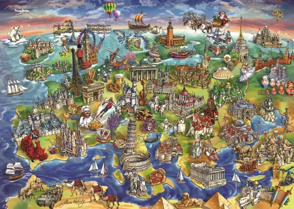 Anatolian 1500 Parçalık Avrupa Haritası Puzzle - 4557 ürün görseli 1