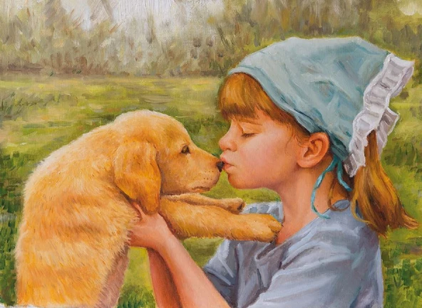 Nova Puzzle 1000 Parça Köpek ve Küçük Kızın Sevgisi ürün görseli 1