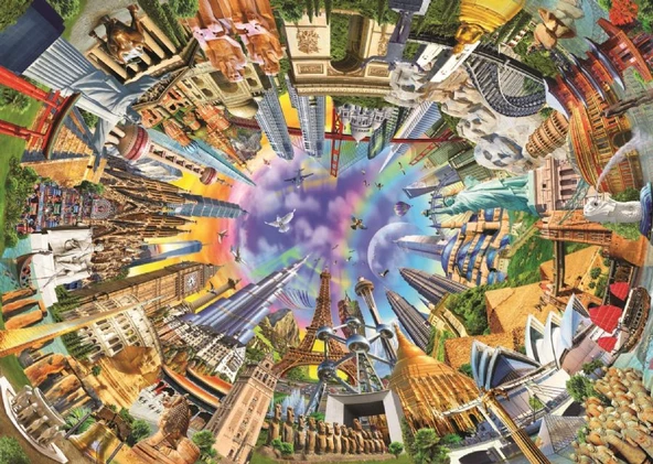Anatolian Puzzle 3000 Parça 360 Derece Dünya Anıtları Puzzle ürün görseli 1