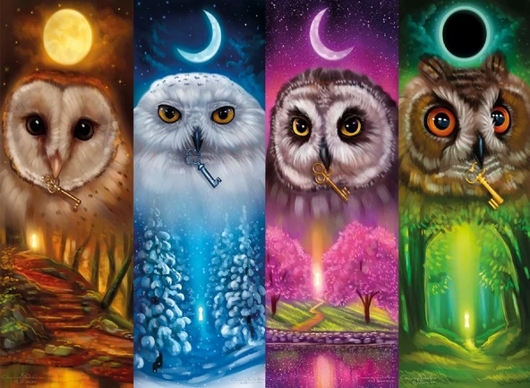 Nova Puzzle Dört Mevsim Baykuşlar - 1000 Parça Puzzle ürün görseli 1