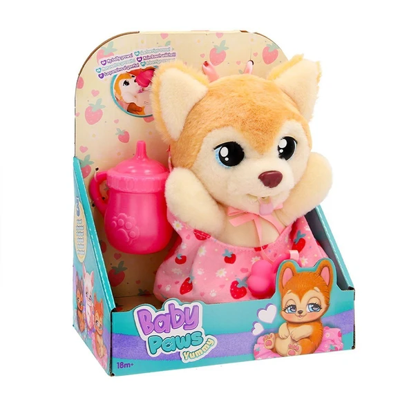 OMZ BAW03300 Baby Paws Yummy Shiba Inu 18cm Peluş Kız Erkek Çocuk Oyuncak Eğitici Oyuncaklar ürün görseli 1