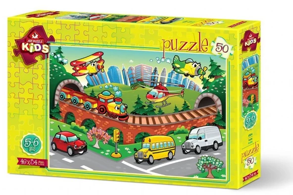 Art Puzzle Kids 50 Parça Taşıtlar ve Trafik Çocuk Puzzle ürün görseli 1