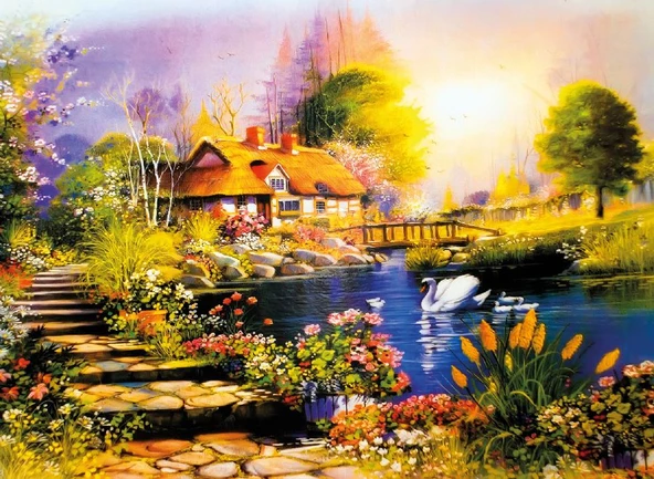 Nova 41067 - 1000 Parça Kuğulu Bahçe Puzzle ürün görseli 1