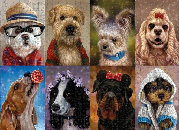 Nova 1000 Parça Puzzle - Sevimli Köpek Yavruları - Resim 3