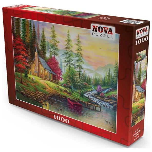 Nova 41075 - 1000 Parça Ormandaki Dağ Evi Puzzle - Resim 2