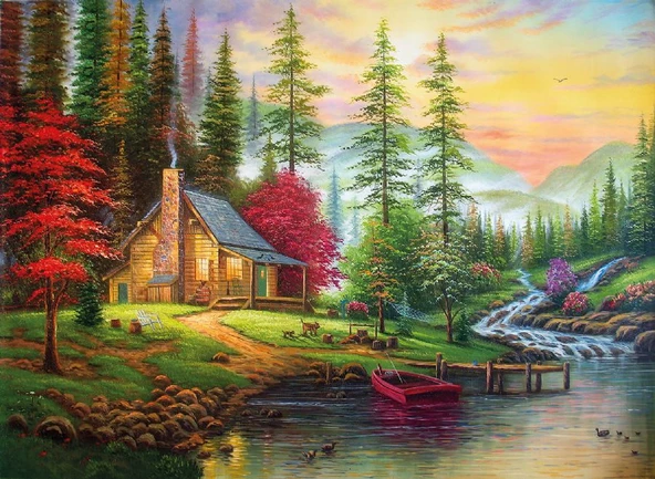 Nova 41075 - 1000 Parça Ormandaki Dağ Evi Puzzle ürün görseli 1