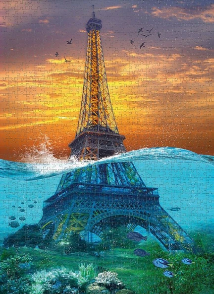 Nova 1000 Parça Sürreal Eyfel Kulesi Puzzle - Resim 3