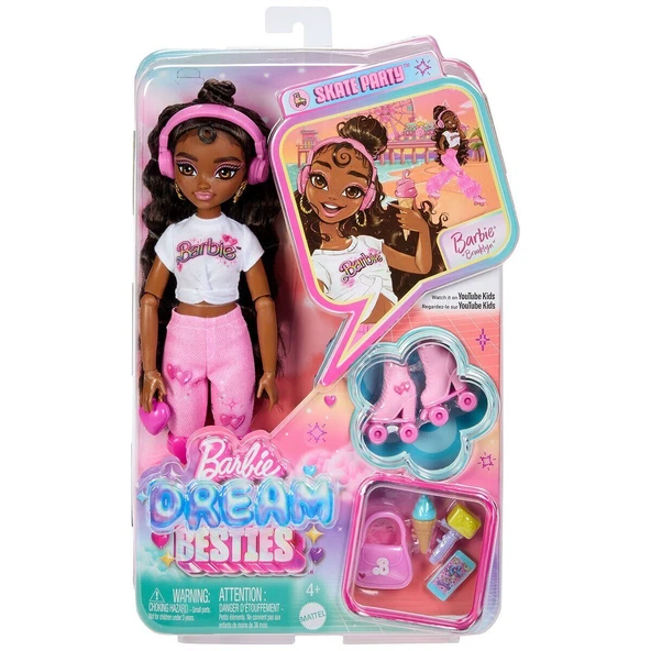 OMZ JFX97 Brooklyn-Barbie Dream Besties Paten Partisi Brooklyn Bebek ve Aksesuarları Kız Erkek Çocuk Oyu ürün görseli 1