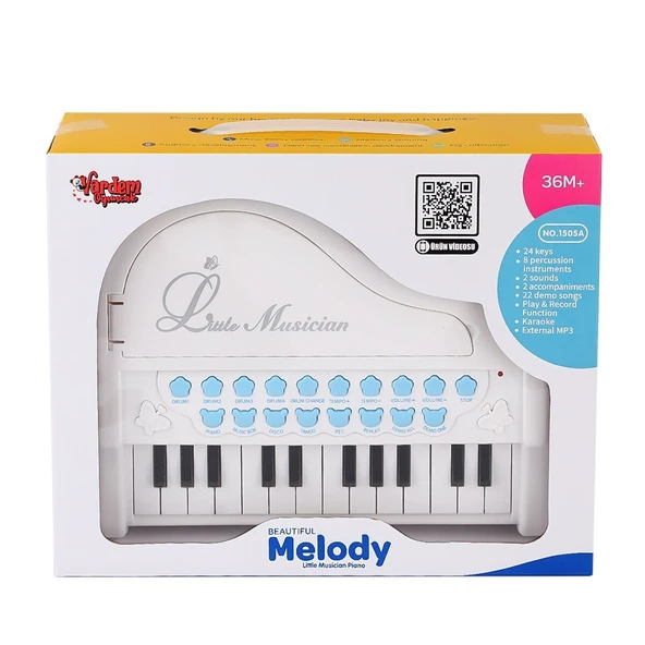 OMZ BAO-1505A Mikrofonlu Mini Piano 24 Tuş MP3 Çalar Kız Erkek Çocuk Oyuncak Eğitici Oyuncaklar ürün görseli 1